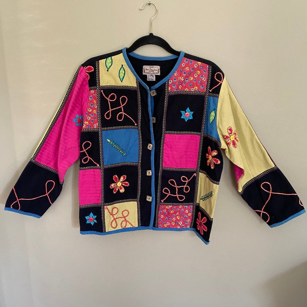 Funky and Colorful Patchwork Embroidered Jacket
